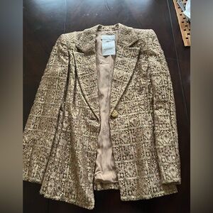 vintage gold blazer in amazing condition. badgley mischka. size 4